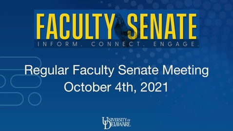 Thumbnail for Regular Faculty Senate Meeting October 4th 2021