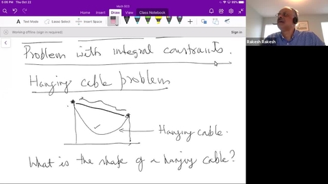 Thumbnail for entry Integral constraints - the theorem, solution of hanging cable problem