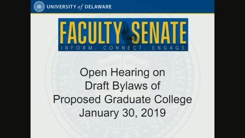 Thumbnail for entry 2018-2019/videos/Open Hearing On Graduate College Bylaws Jan 30 2019.mp4