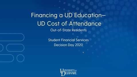 Thumbnail for entry Funding a UD Education: Non-Resident Part 1