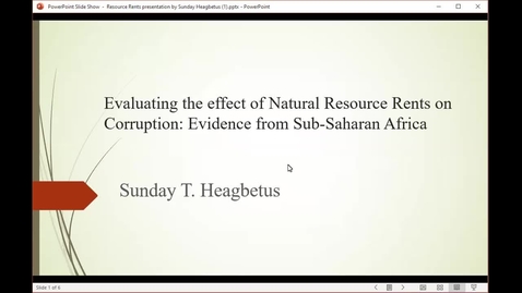 Thumbnail for Investigating the Effect of Resource Rents on Corruption: Evidence from Sub-Saharan Africa, Sunday Heagbetus