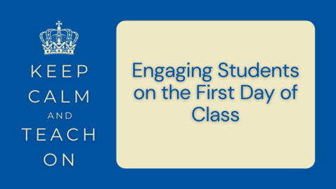 Thumbnail for entry KCTO: Engaging Students on the First Day of Class