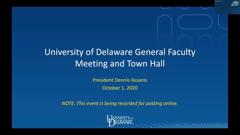 Thumbnail for entry General Faculty Meeting Oct 1st 2020