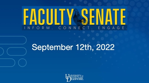 Thumbnail for entry General Faculty Senate Meeting on September 12th, 2022