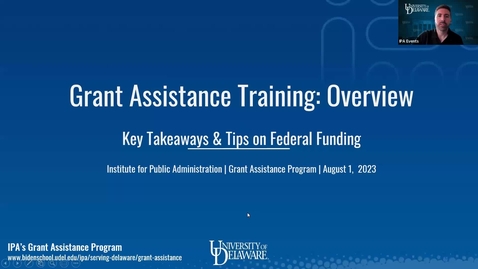 Thumbnail for entry Grant Assistance Training Series: Session 5 End-of-Program Workshop