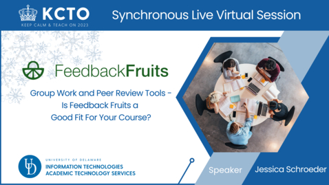 Thumbnail for entry FeedbackFruits - Workshop 1 - Is FeedbackFruits a Good Fit For Your Course?