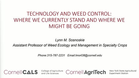 Thumbnail for 2022 Crop Management School - Lynn Sosnoskie