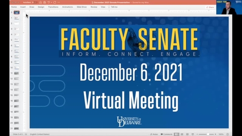 Thumbnail for entry Regular Meeting Of The Faculty Senate On Dec 6th, 2021