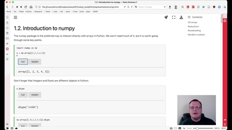 Thumbnail for entry DS1: Introduction to numpy
