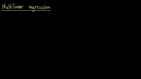Thumbnail for Multilinear regression