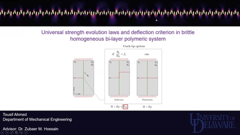 Thumbnail for entry Universal strength evolution laws and deflection criterion in brittle homogeneous bi-layer polymeric system, Tousif Ahmed