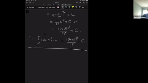 Thumbnail for Integration by substitution II 6.2, Math 221 Winter 2021