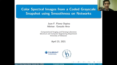 Thumbnail for 1B: Color spectral images from a coded grayscale snapshot using their underlying network structure, Juan F. Florez-Ospina
