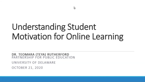 Thumbnail for Understanding Student Motivation for Online Learning 