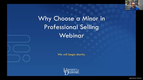 Thumbnail for entry Why Choose a Minor in Professional Selling Webinar 5.5.2020