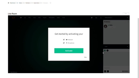 Thumbnail for Activate webcam and audio