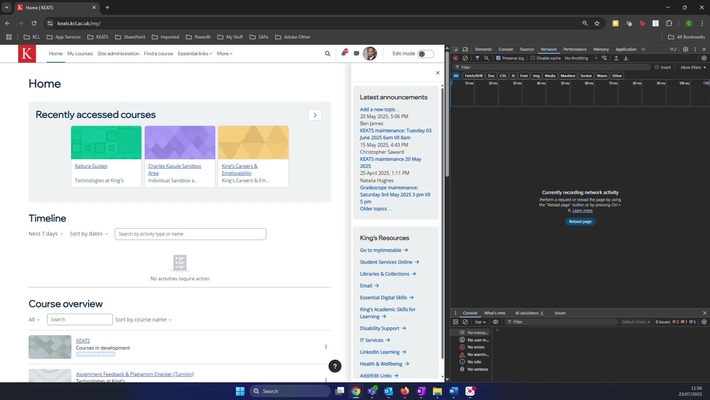 Embedded KAF video in KEATS 230725