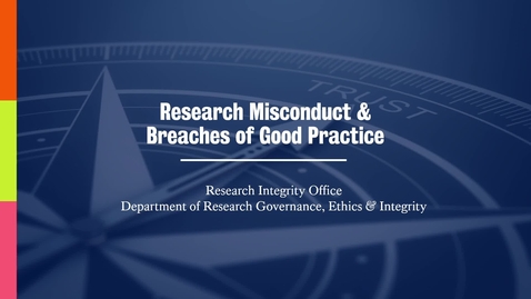 Thumbnail for Research Misconduct and Breaches of Good Practice