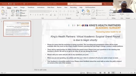 Thumbnail for entry Academic Surgical Grand Round 23/09/2021