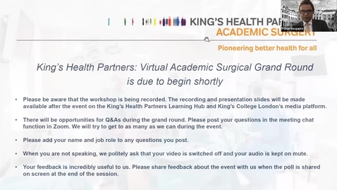Thumbnail for Surgical Academy Grand Round Paediatric Surgery 27th Jan