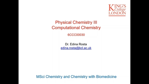 Thumbnail for entry An introduction to computational chemistry 