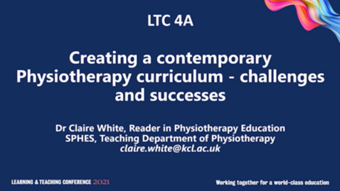 Thumbnail for entry Creating a Contemporary Physiotherapy Curriculum: Challenges and Successes