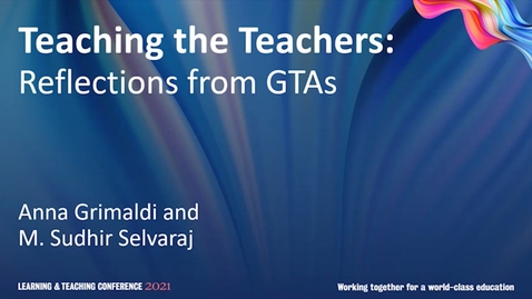 Thumbnail for entry Teaching the Teachers: Reflections from two GTAs