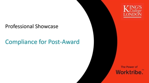 Thumbnail for entry Worktribe Showcase - Compliance for Post-Award