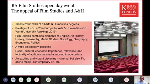 Thumbnail for entry Undergraduate Virtual Open Week: Introduction to Film Studies