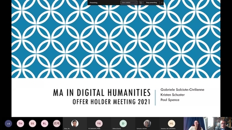 Thumbnail for entry MA Digital Humanities - Postgraduate Offer Holder Event