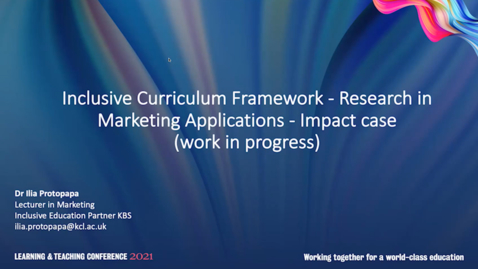 Thumbnail for entry Inclusive Curriculum Framework: Research in Marketing Applications