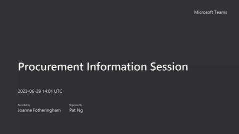 Thumbnail for Procurement Information Session-29 June 2023