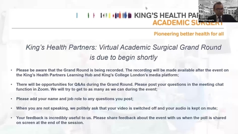 Thumbnail for 15 December Grand Round recording (KCL) Surgical Innovation Society 15/12/22