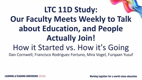 Thumbnail for entry Our Faculty Meets Weekly to Talk about Education, and People Actually Join! How it Started vs. How it's Going