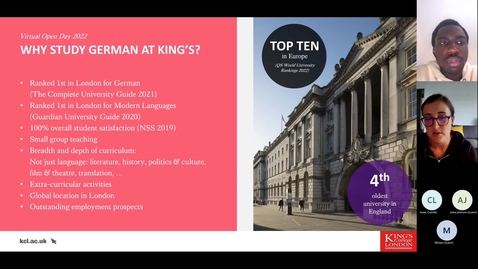 Thumbnail for Undergraduate Virtual Open Week July 2022: Introduction to Modern Languages - German