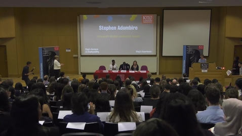 Thumbnail for Stephen Adombire at King's Experience Awards Ceremony 2018: Which leader do I aspire to be like and why?