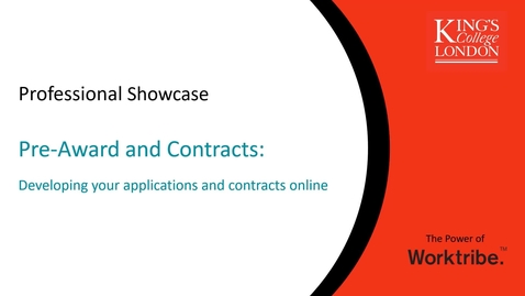 Thumbnail for entry Worktribe Showcase - Pre-Award &amp; Contracts 