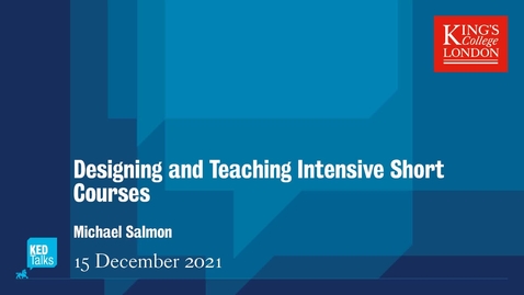 Thumbnail for Designing and Teaching Intensive Short Courses