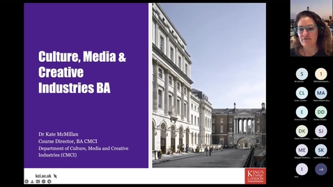 Thumbnail for Undergraduate Virtual Open Week: Introduction to Culture, Media &amp; Creative Industries - July 2022