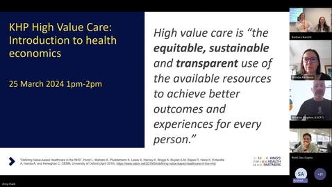 Thumbnail for entry KHP High Value Care - Introduction to health economics