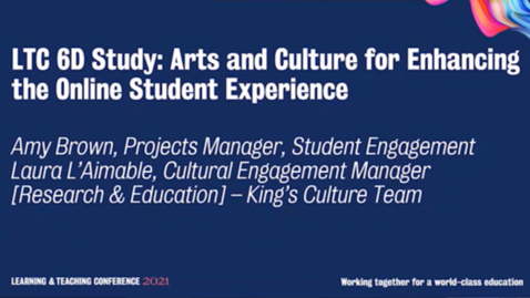 Thumbnail for entry Arts and Culture for Enhancing the Online Student Experience