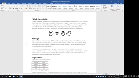 Thumbnail for entry Designing Accessible Documents &amp; PDFs