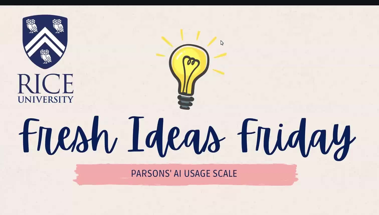 Fresh Ideas Friday: Parsons' AI Usage Scale