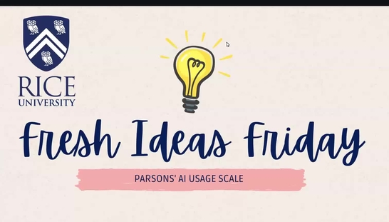 Fresh Ideas Friday: Parsons' AI Usage Scale