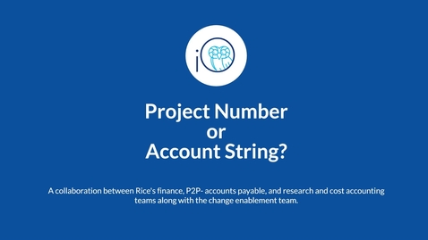 Thumbnail for Project Number or Chart String