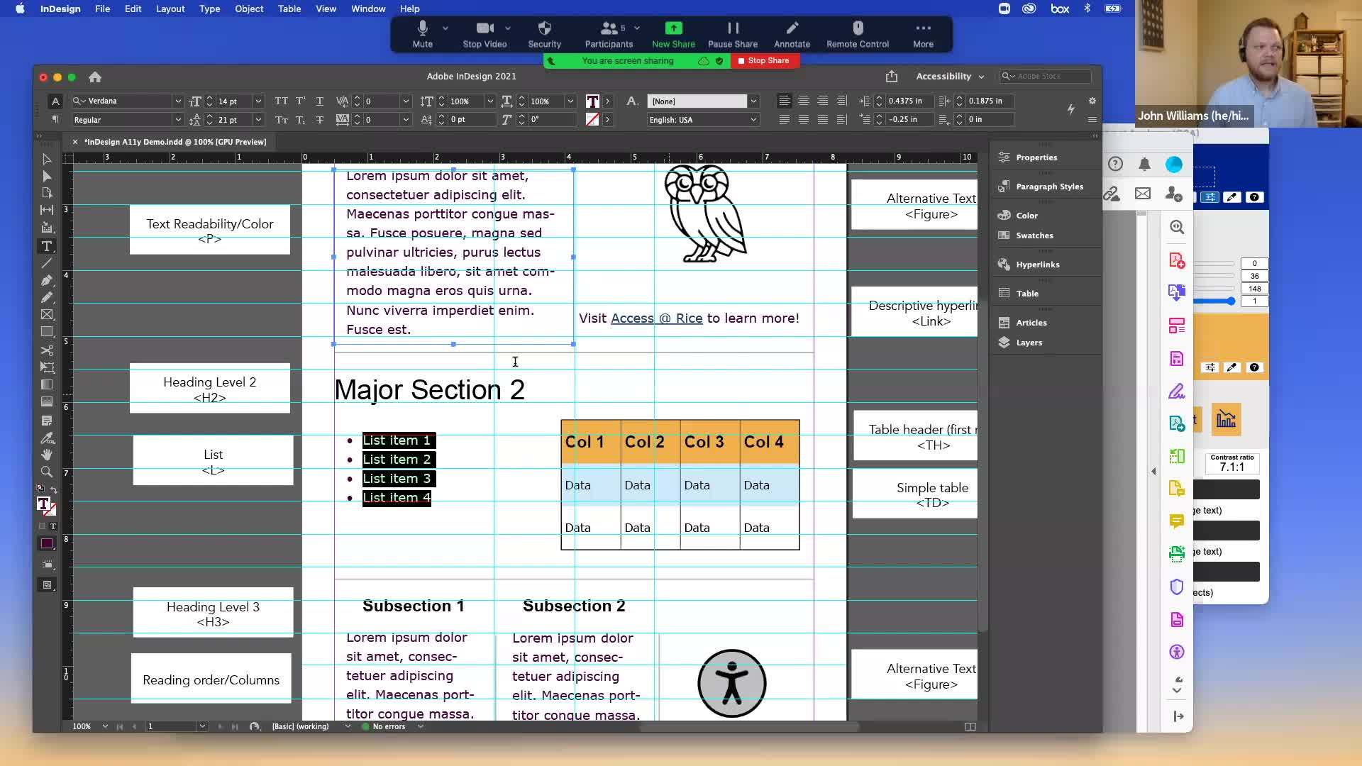 InDesign Accessibility Essentials - Rice University MediaSpace