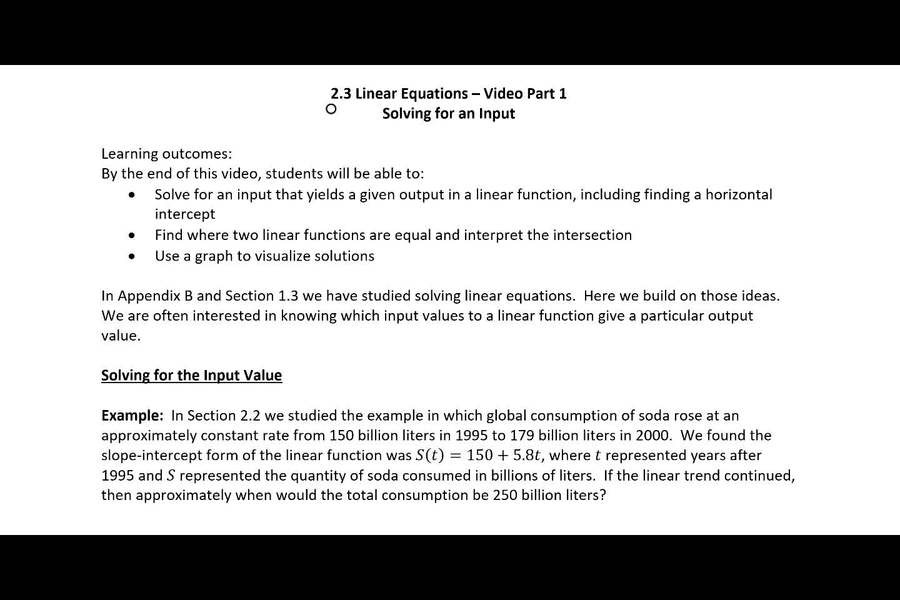 2.3 Part 1 Video - Solving for an Input