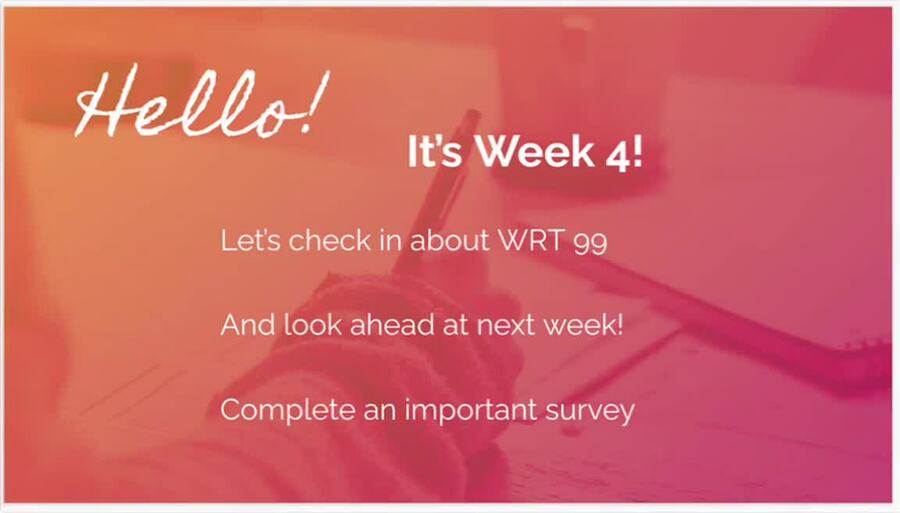 Week 4 in the Writing Center
