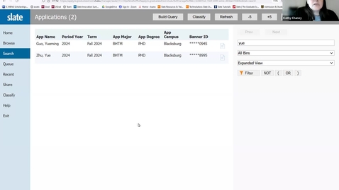 Thumbnail for Session with NB re: Application Processing