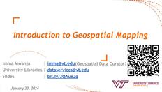 Go to Introduction to Geospatial Mapping Workshop (20240123) with duration: 1 hour, 14 minutes